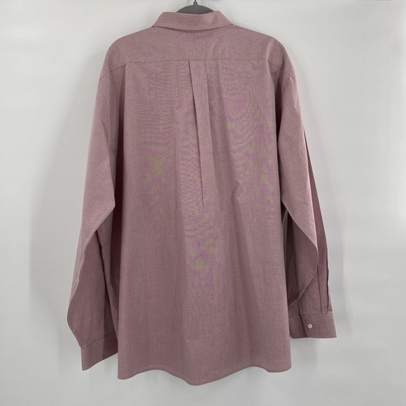 L.L. BEAN Wrinkle Resistant Long Sleeve Men's Pink Collared Shirt XXL - Picture 3 of 4